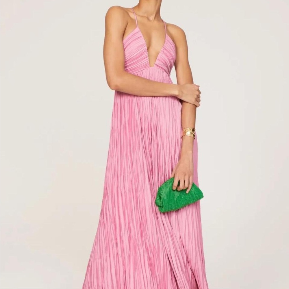A.L.C. Pink Pleated Maxi Dress
